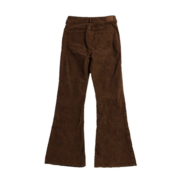 American Eagle Outfitters Pants Womens 8 Brown Corduroy Super Hi-Rise Flare - Picture 2 of 12
